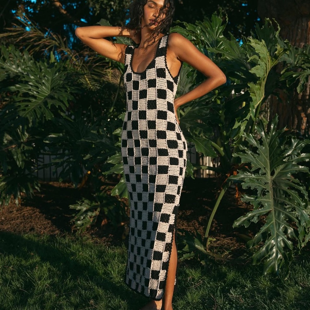 Cleobella Danika Black and White Crochet Dress